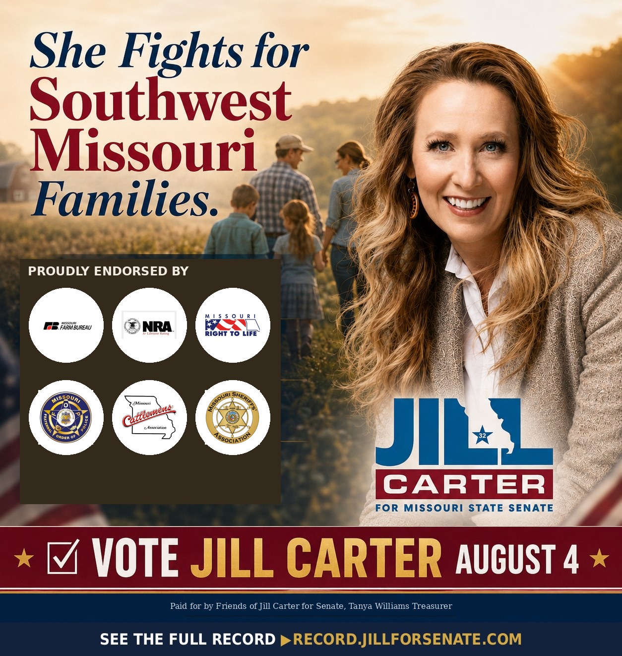 She Fights for Southwest Missouri Families share graphic