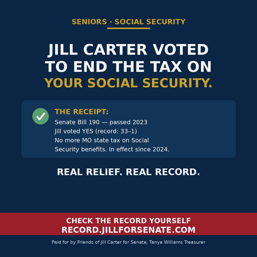 Jill Voted to End the Tax on Your Social Security share graphic